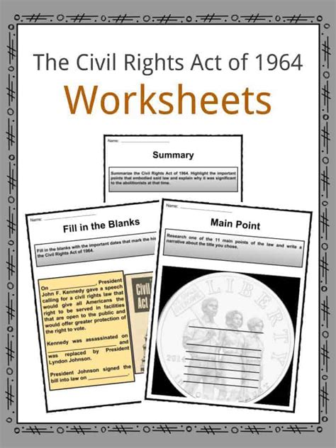 Civil Rights Act Of Facts Worksheets History Impact