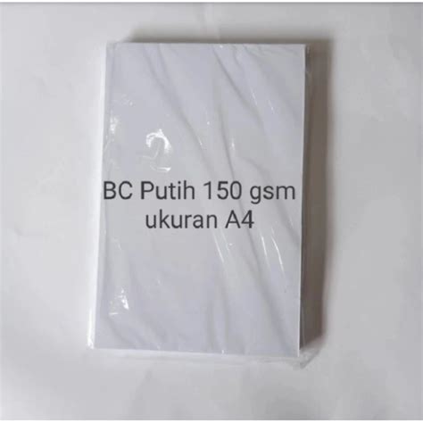 Jual 100 Lbr Kertas Jilid Bc A4 Manila Brief Card Putih Ukuran A4