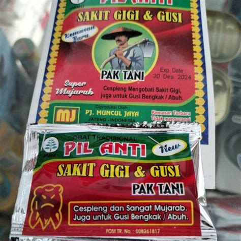 Jual Pil Anti Sakit Gigi Gusi Cap Pak Tani Shopee Indonesia