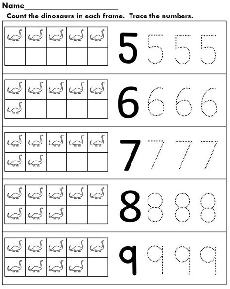 Numbers Preschool Printable Counting And Tracing Numbers Worksheets Etsy