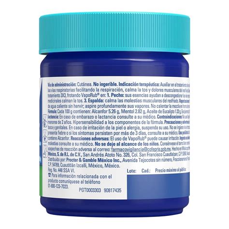 Ungüento Vick Vaporub Para Calmar Algunos Síntomas Del Resfriado 100 G