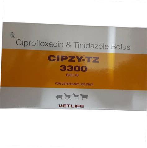 Ciprofloxacin And Tinidazole Bolus For Clinical Packaging Type