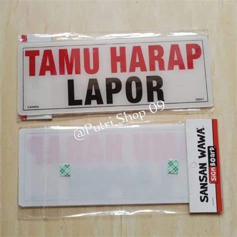 Akrilik Sign Board TAMU HARAP LAPOR Lazada Indonesia