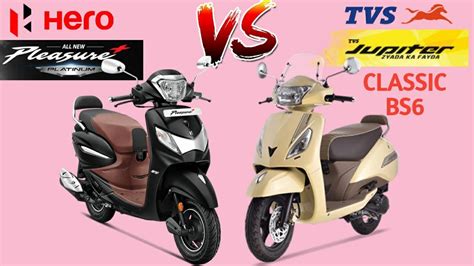 Hero Pleasure Plus Platinum Vs Tvs Jupiter Classic BS6 Mileage Top