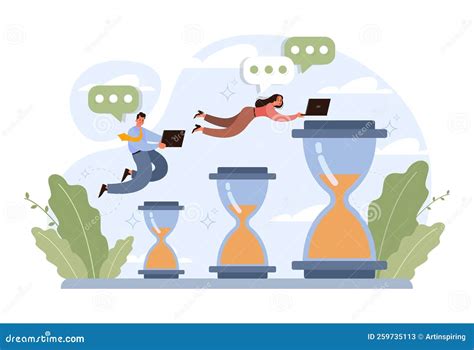 Time Management Concept Business People Work Day Planning Stock Vector Illustration Of