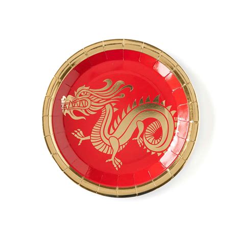 Chinese New Year Dragon Plates Enfete Party Supplies