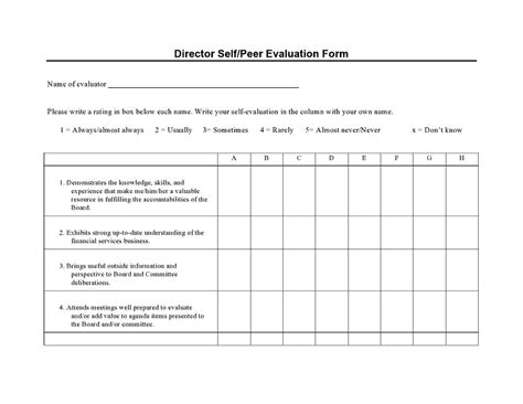 Free Peer Evaluation Forms Templates Printable Samples