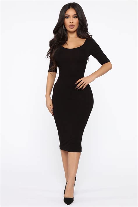 Womens Fearless Ribbed Midi Dress In Black Size Small By Fashion Nova