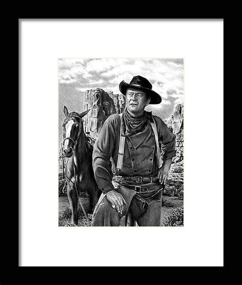 John Wayne The Searchers Bw Version Framed Print By Andrew Read In 2021 Framed Prints John