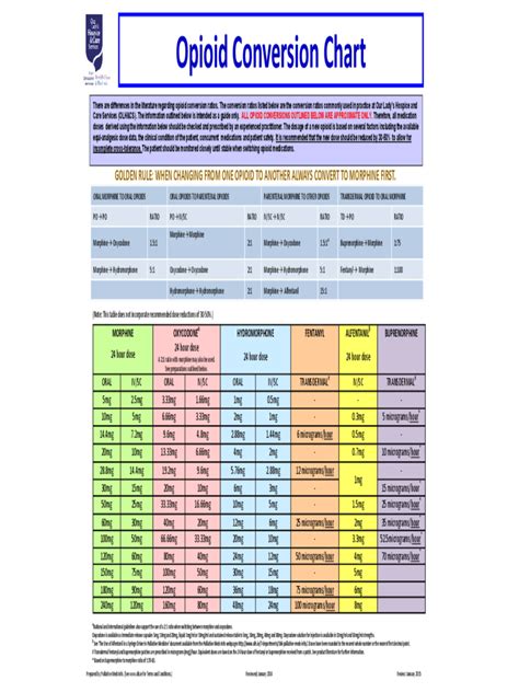 2025 Opioid Conversion Chart - Fillable, Printable PDF & Forms | Handypdf