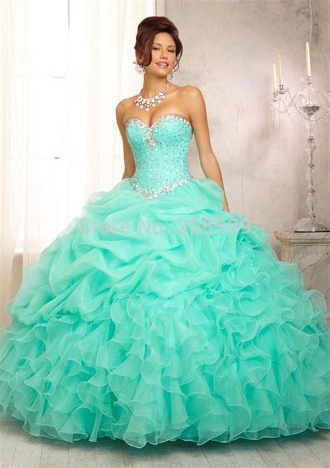 In Stock Fashion New Ball Gown Organza With Beads Quinceanera