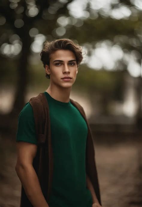 Fotografia Muito Detalhada De Um Adolescente Homem Fundo Detalhado De