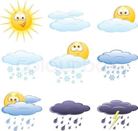 Weather Icons Stock Vector Colourbox