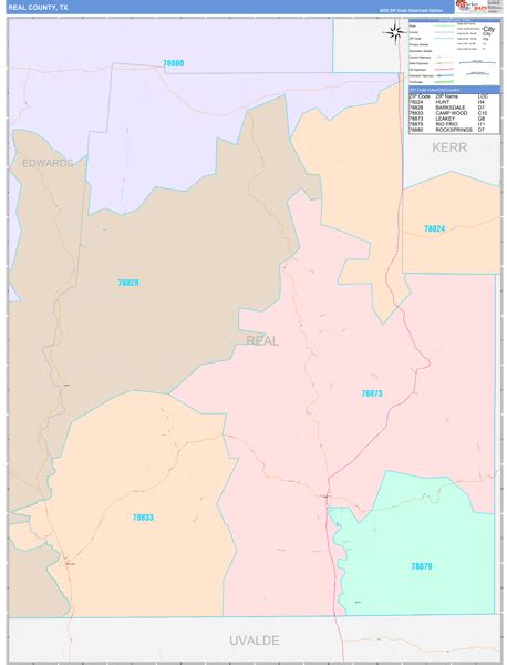 Real County Tx Wall Map Color Cast Style By Marketmaps Mapsales