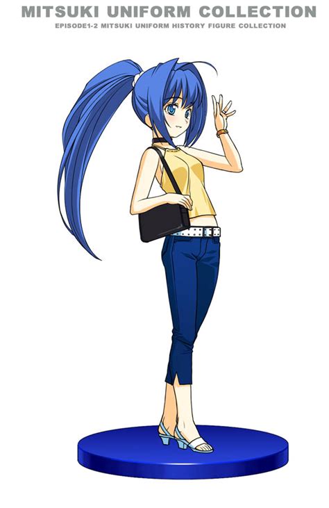 Safebooru 00s 1girl A1 Ahoge Bag Belt Blue Eyes Blue Hair Camisole Capri Pants Choker Denim