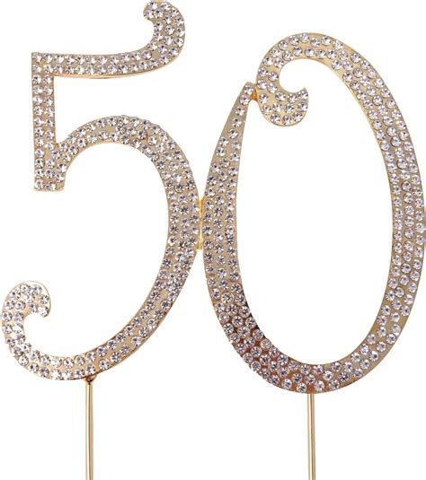 Honbay 50 Cake Topper Premium Sparkly Crystal Rhinestones Cake Topper