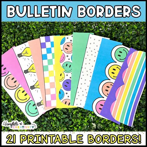 Printable Bright Bulletin Board Borders Bulletin Board Display Bulletin Board Borders Pack