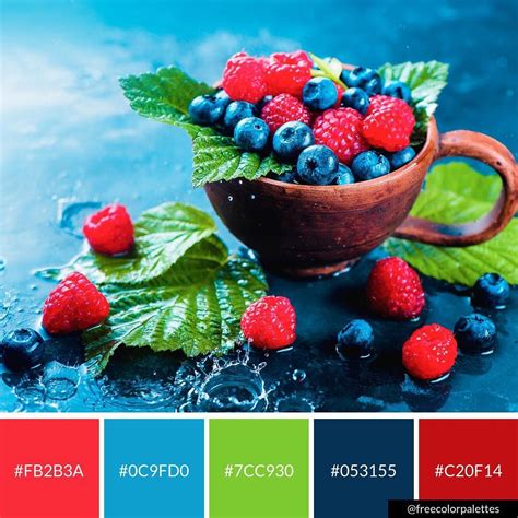 Blueberries Raspberries Healthy Living Summer Fruit Color