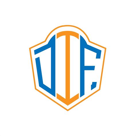 dif abstract monogram shield logo design  white background dif