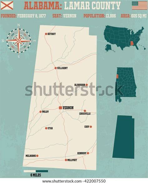 Large Detailed Map Infos About Lamar Stock Vector Royalty Free