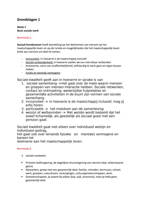 Grondslagen 1 Kennisclip 1 2 3 En 4 Grondslagen 1 Week 1Basis