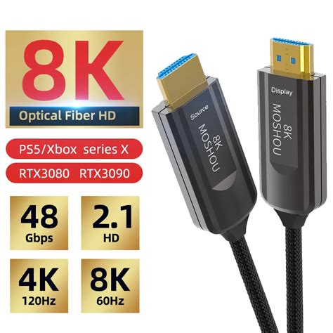 Moshou HDMI Compatible 2 1 Cable 8K 60Hz 4K 120Hz 48Gbps Fiber Optic