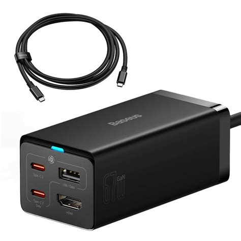 Baseus Gan Pro Desktop Fast Charger W Usb Type C Black Ccgp