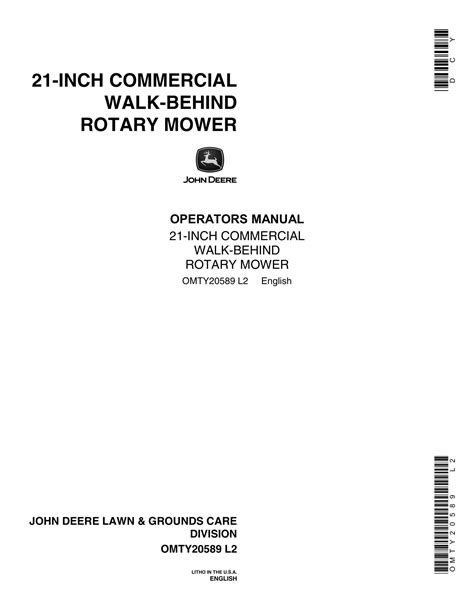 John Deere 21-INCH COMMERCIAL WALK-BEHIND ROTARY MOWER Operator Manual ...