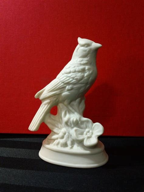 Vintage Unpainted Porcelain Ceramic Bird Figurine By Kitschannette