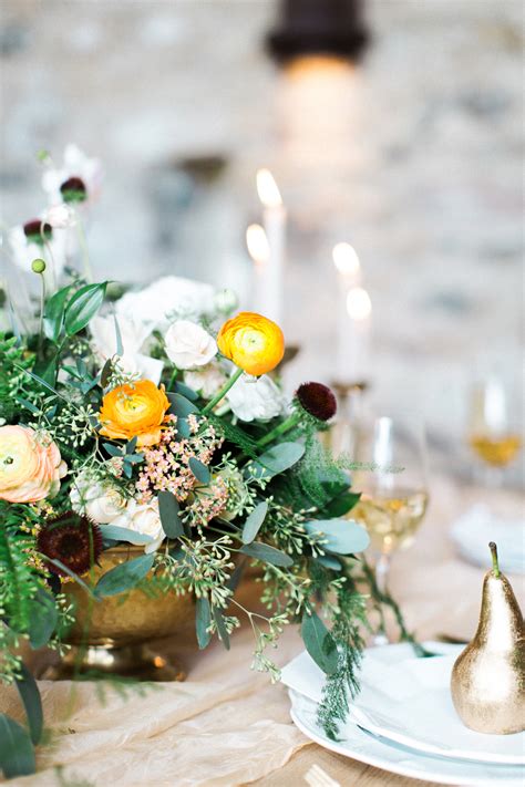 Green And Marigold Centerpiece Elizabeth Anne Designs The Wedding Blog