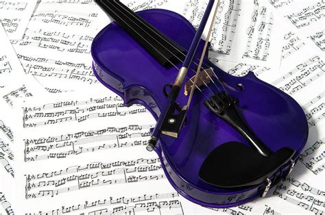 Purple Violin and Music iv Photograph by Helen Northcott - Pixels