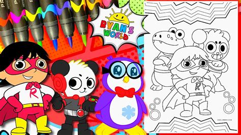 Coloring Ryan Combo Panda And Gus Ryans World Coloring Pages Youtube