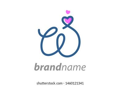 Simple Clean Illustration Logo Initial Mono Stock Vector Royalty Free