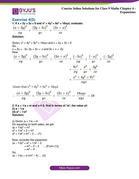 Selina Solutions Class 9 Concise Maths Chapter 4 Expansions Download