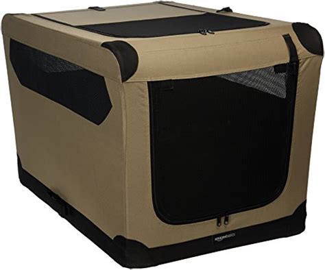 Amazon Basics 2-Door Collapsible Soft-Sided Folding Travel Crate Dog ...