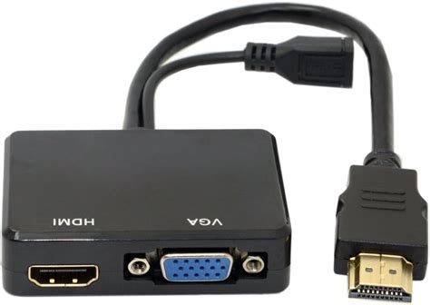 Cablecc Splitter Da Hdmi A Vga E Hdmi Femmina Con Cavo Audio Video