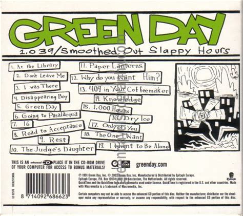 Green Day Discography 1039 Smoothed Out Slappy Hours