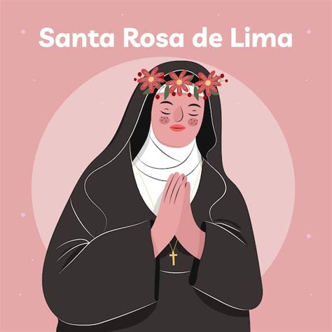 Ilustraci N Plana Para La Celebraci N Religiosa De Santa Rosa De Lima