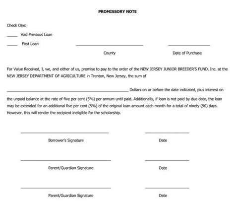 Free Unsecured Promissory Note Templates Word Pdf