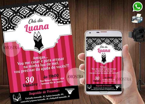 CONVITE DIGITAL CHÁ DE LINGERIE Elo Produtos Especiais