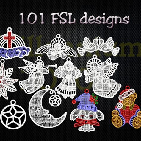 Fsl Dazzling Christmas Ornament Free Standing Lace Machine Etsy