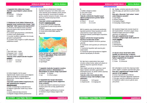 S N F Sosyal Bilgiler Bursluluk Deneme S Nav Sosyal Bilgiler