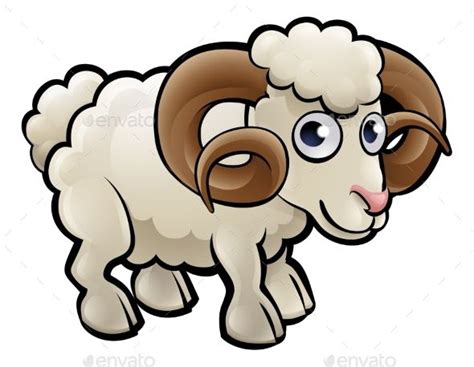 Ram Farm Animals Cartoon Character | Cartoon animals, Cartoon coloring pages, Animal doodles