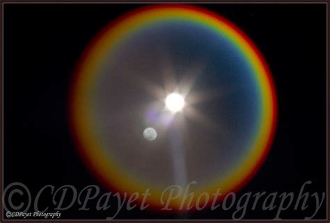 Full Moon with a rainbow halo around it! | Ring around the moon, Stars and moon, Line art drawings