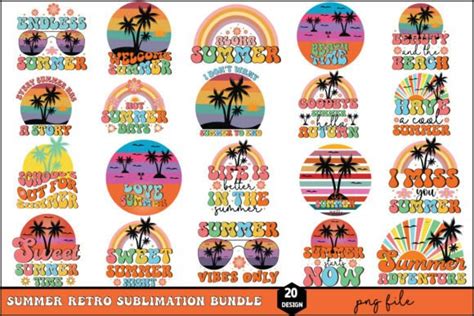 Summer Retro Sublimation Bundle Graphic By Ls Creative Creative Fabrica