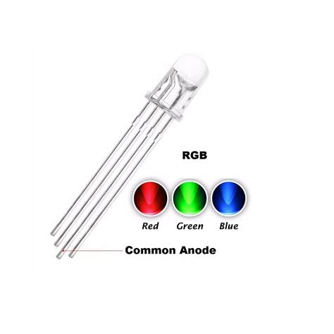 Rgb Common Anode Led Mm Tricolor Pcs Transparent Darkoct