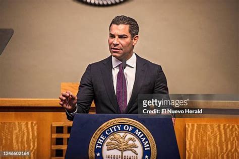 City Of Miami Mayor Francis Suarez Speaks At Miami City Hall As He