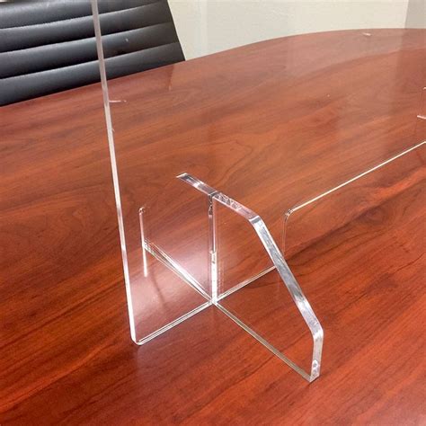 Clear Acrylic Sneeze Guard With Removable Acrylic Base Freestanding