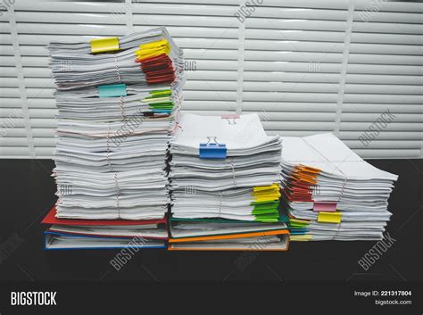 Paperwork Pile Messy Image And Photo Free Trial Bigstock