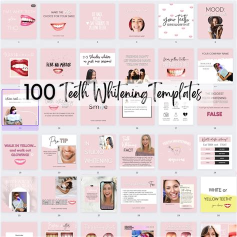 Teeth Whitening Instagram Post Templates Editable Teeth Etsy